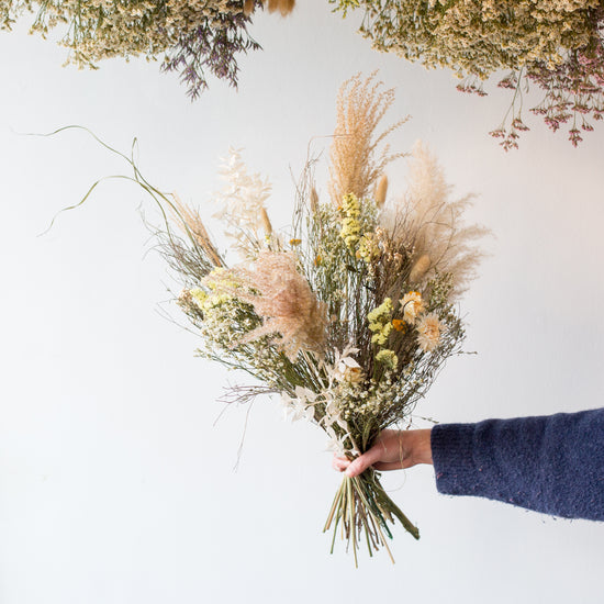 Yellow and White Dried Bouquet