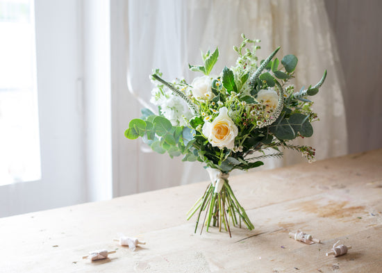 Whites and Greens Bridesmaid Bouquet