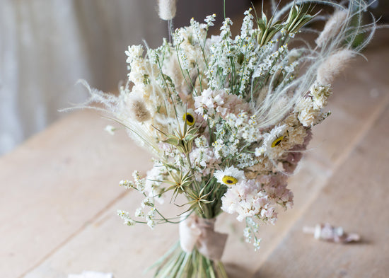 Natural Dried Flower Bridesmaids Bouquet
