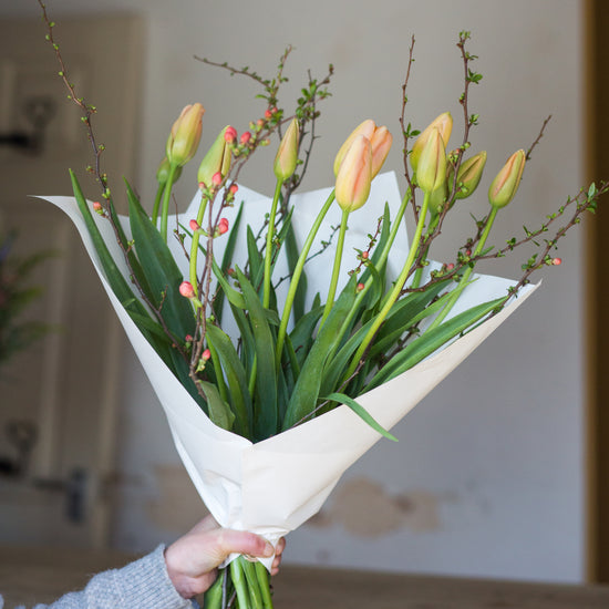 French Tulips and Blossom Bouquet