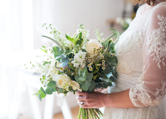 Whites and Greens Bridal Bouquet