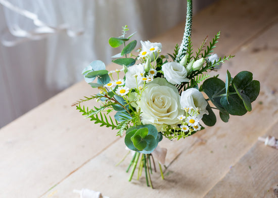 Whites and Greens Flower Girl Posy