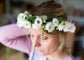White and Green Fresh Flower Crown